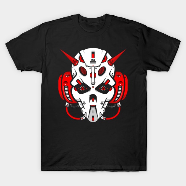 Cyber-Skull Demon T-Shirt by jayawardani